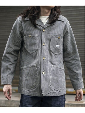 Bronson Non Stock 1936 91-J Railroad Work Jacket Denim Hickory stripe 40USA SHIP